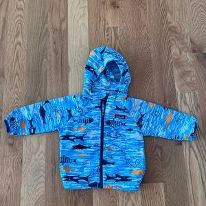 Patagonia Ocean-Themed Windbreaker with Removable Hoodie